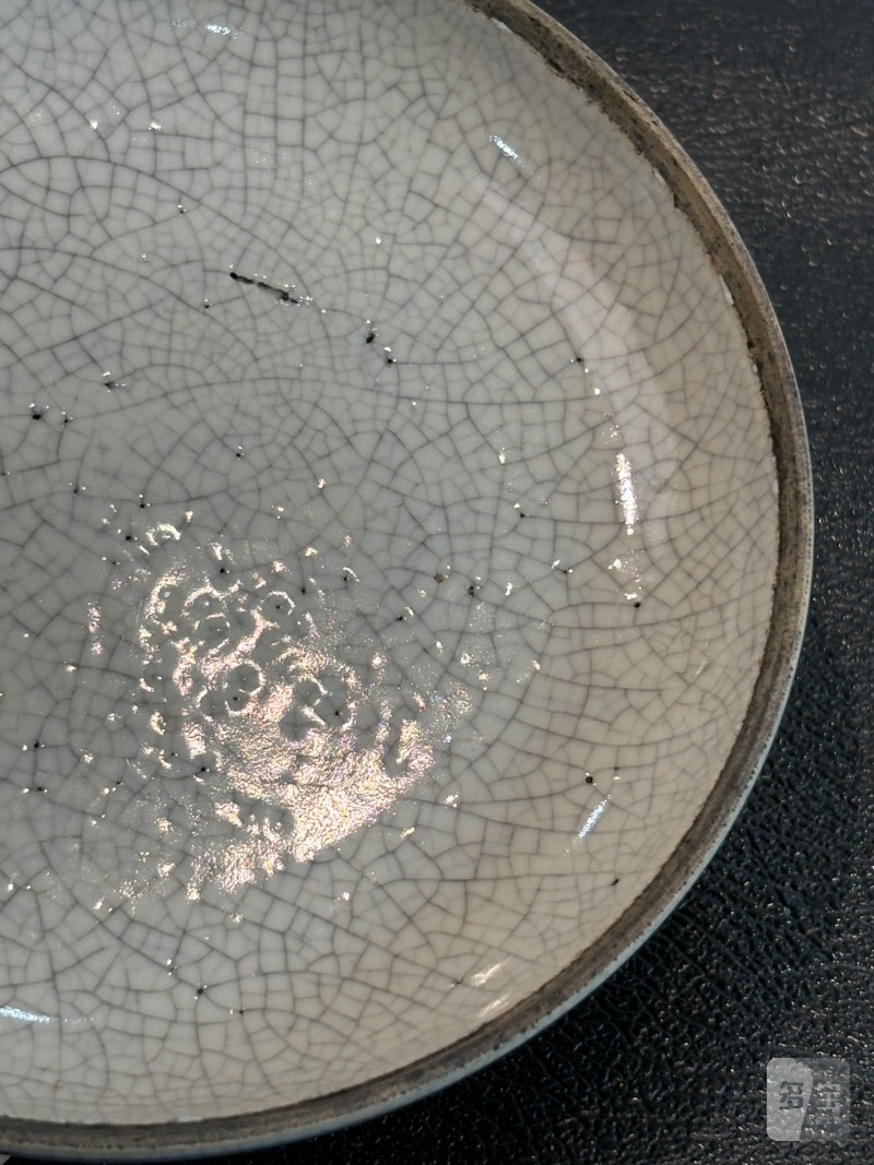清晚期 浆胎青花云龙纹印泥盒 - 图5